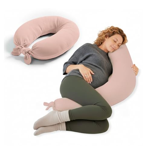 Jan&eacute; Coj&iacute;n de Lactancia XXL y Embarazo, Almohada para Dormir y Descanso, Funda 100% Algod&oacute;n...
