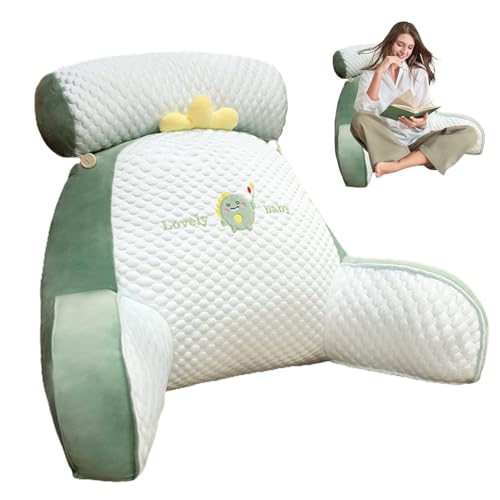Almohada Lectura Cama,cojín Con Respaldo Apoyo Lumbar, Con Cuello Desmontable Y Brazos Para...