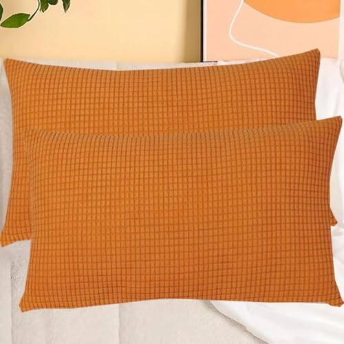 SWJ-swjssb 2 Fundas De Coj&iacute;n para Sof&aacute; Extensible,Fundas Cojines con Cremallera Pana Suave...