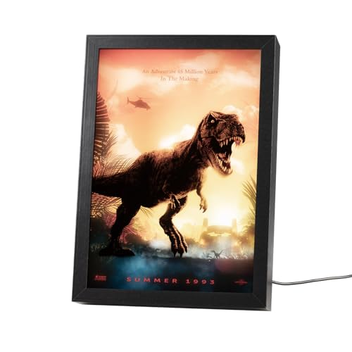 Grupo Erik Cuadro Jurassic Park - Marco Jurassic World Rebirth, Decoracion habitacion con LUZ LED |...