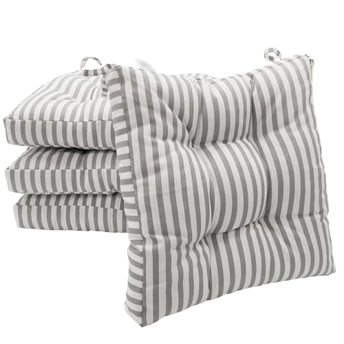 Viste tu hogar Pack 4 Cojines para Silla, 40x40x5 CM, Efecto Tridimensional, Relleno de 100%...