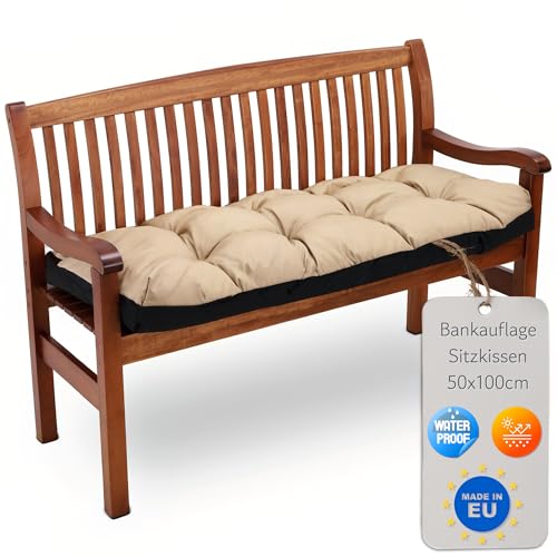 Amazinggirl Cojines para Banco Exterior y Interior 100x50 cm - Cojin banca para Jardin Grandes...