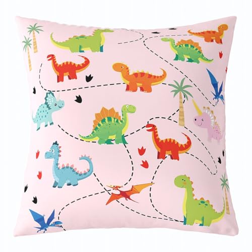 richhome 1 funda de coj&iacute;n de dinosaurio de dibujos animados, 1 pieza, funda de coj&iacute;n de dinosaurio...