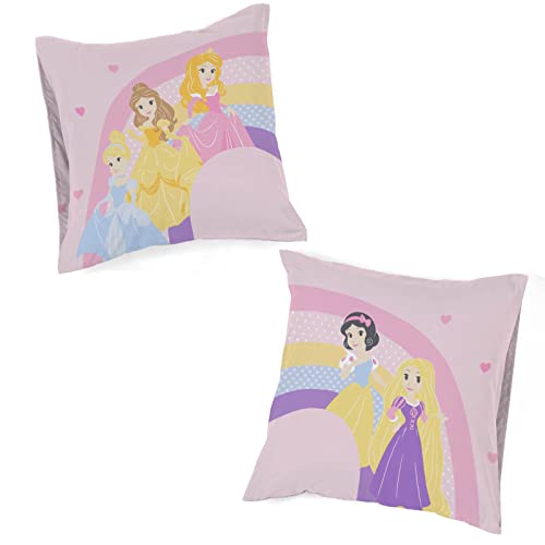 Jay Franco Disney Princesa Cut Paper - Juego de 2 fundas de almohada (100% algodón, 65 x 65 cm)