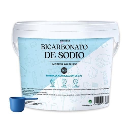 PLANTAWA Bicarbonato de Sodio 2kg | Limpieza Multiusos en Cocina, Ba&ntilde;o y Textiles | Bicarbonato...