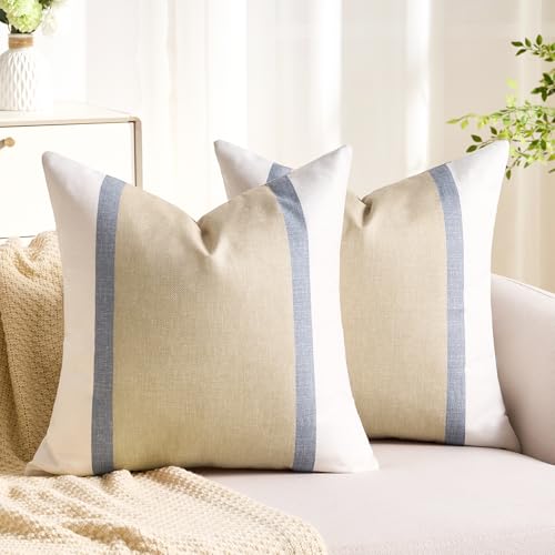 Aisybaklyn Funda de Cojines a Rayas de Marr&oacute;n Claro Fundas Cojines 40x40 cm Duradero Boho Funda de...