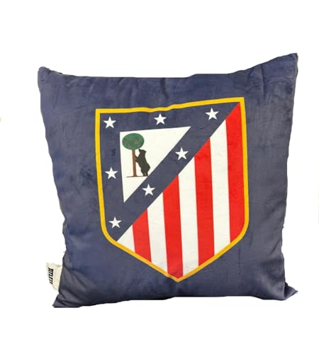 ASDITEX Coj&iacute;n Velvet Terciopelo Atl&eacute;tico de Madrid 45 cm x 45 cm Aprox. (Incluye Relleno)