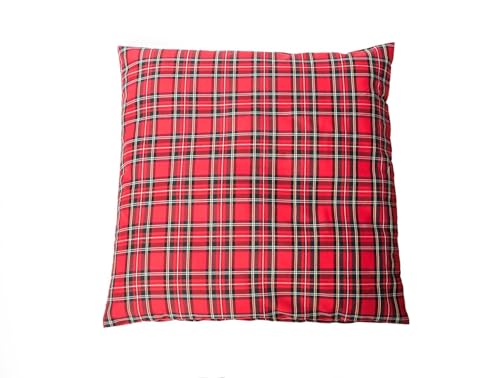 texpot Funda de coj&iacute;n (40 x 40 cm, con cremallera), dise&ntilde;o de cuadros, color rojo