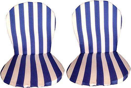 REINO MANSIDI Pack de 2 Cojines de Rayas con Respaldo para Silla de plástico y desenfundable con...