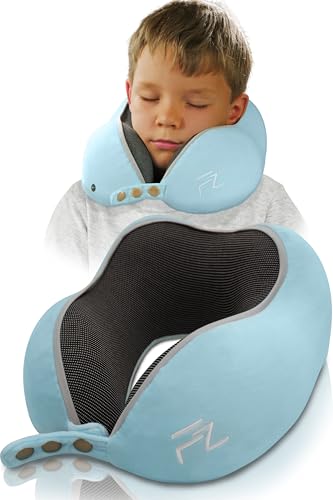 FLOWZOOM Comfy Kids Almohada de Viaje para Ni&ntilde;os Mayores de 6 A&ntilde;os &ndash; Coj&iacute;n Ajustable con Funda...