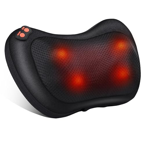 Masajeador Cervical y Cuello Shiatsu Almohada Masaje con Funci&oacute;n de Calor e Rotaci&oacute;n 3D Masaje de...