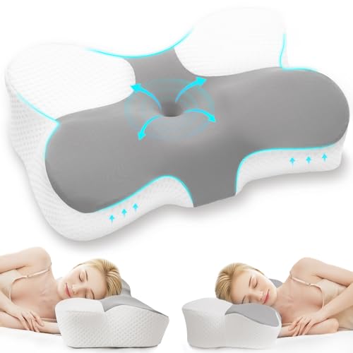Z-hom Almohada Cervicales y Cuello, Cómoda y Ergonómica, Almohada Ergonómica para Dormir de Lado,...