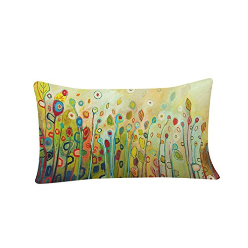 Fossrn Fundas Cojines 30 x 50 Vintage Flor P&aacute;jaro Hojas Fundas De Cojines para Sofa Jardin Cama...