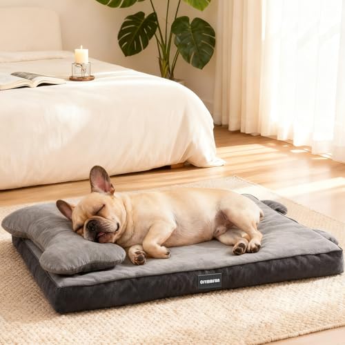 Cama ortop&eacute;dica para perros con funda lavable, coj&iacute;n impermeable para perros con espuma...