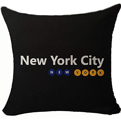 Fundas de almohada divertidas de la ciudad de Nueva York para decoraci&oacute;n de sof&aacute;, silla, sof&aacute;, 45...
