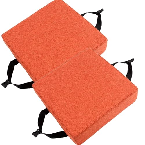 Juego de 2 Coj&iacute;n de Asiento Cuadrado con Lazos, 25/28/30/35/40cm Espesor de 5/8 cm,Taburete de Bar...