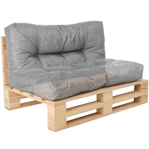 bananair - Cojines para Palets - Tela Resistente, Anti-UV y Repelente al Agua - Muy Cómodo, Relleno...