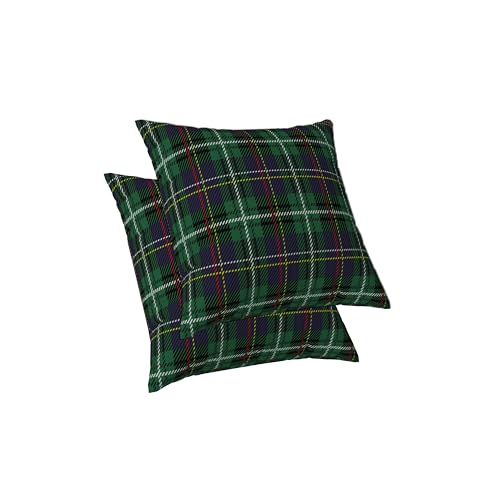 ggaimwf Tartán Fundas Cojines 50x50cm Cojines temáticos Escoceses Almohadas a Cuadros Verde Granja...