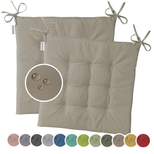 heimtexland Juego de 2 cojines para silla de exterior, impermeables, impermeables, 40 x 40 cm,...