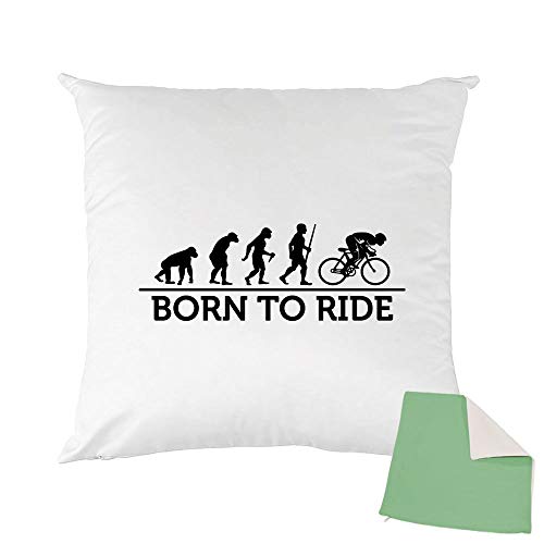 Mygoodprice - Funda de coj&iacute;n Bicolor Estampado 40 x 40 cm evoluci&oacute;n Bicicleta 2 Verde