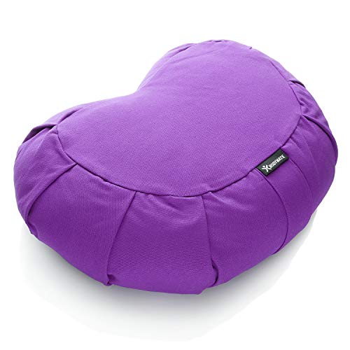 BODYMATE Coj&iacute;n de Yoga Media Luna 42 cm largo 30 cm ancho 15 cm alto | Relleno de c&aacute;scaras de...