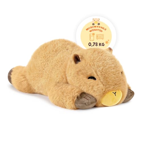 shownicer Coj&iacute;n de calor de peluche Capybara, 0,78 kg, calentar en microondas, coj&iacute;n de peluche...