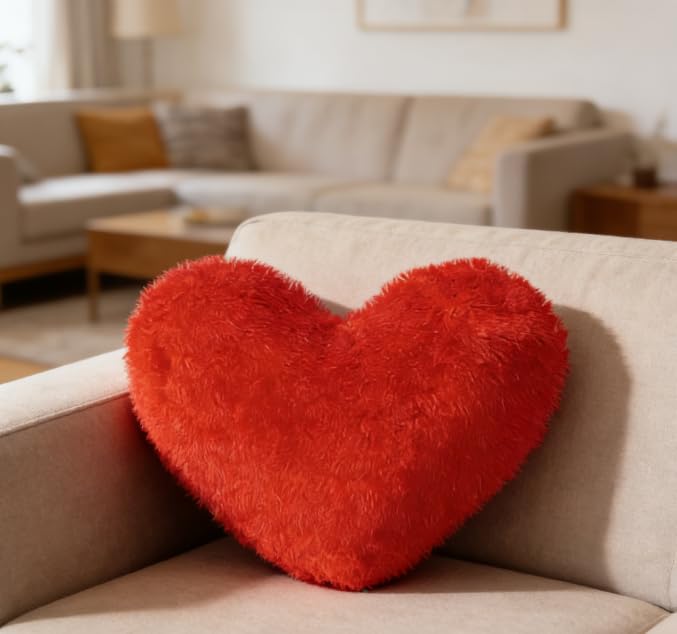 RANJIMA San Valentin Coj&iacute;n Coraz&oacute;n Decorativo, Coraz&oacute;n Rojo Cojin de Peluche en Forma de Corazon...