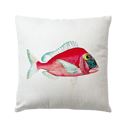 Uteruik Fundas de coj&iacute;n con Estampado de Peces, Funda de Almohada Cuadrada, para hogar, Oficina,...