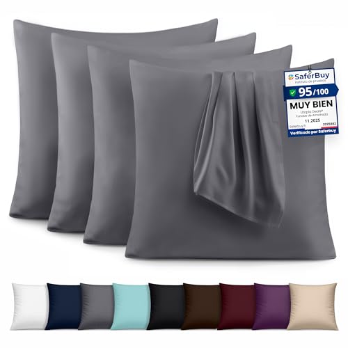 Utopia Bedding &ndash; Juego de 4 Fundas de Almohada &ndash; 60 x 60 cm &ndash; Oeko-Tex &ndash; Microfibra...