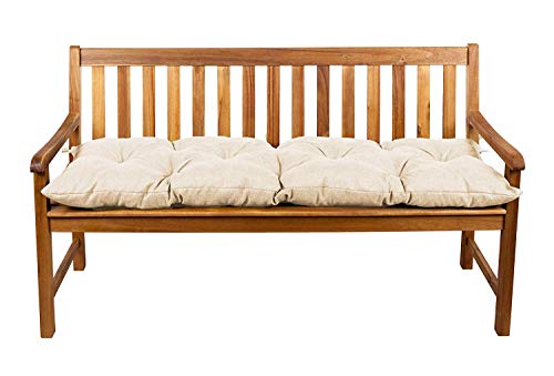 Gutekissen® Cojines para Bancos – Cojines Exterior para Banco jardín LS (150x50, Creme)