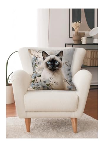 Home Zen - Funda de coj&iacute;n decorativa serie Linen, 45 x 45 cm, impresi&oacute;n 3D con estampados...