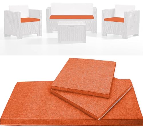 HAND Set de 3 Cojines de Exterior para Sillones y Sof&aacute; de Jard&iacute;n &ndash; Cojines Desenfundables con...