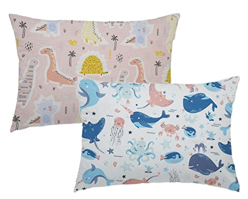 Funda de cojín infantil de 40 x 60 cm, 2 unidades, algodón orgánico, para cochecito de bebé, con...