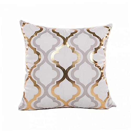 Ruluti Cojines Dorados 1pc Geometr&iacute;a De Oro Estampado De Oro Coj&iacute;n Decorativo Cubiertas De...