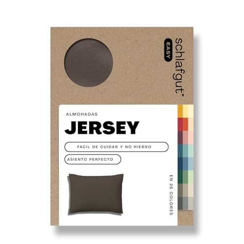 schlafgut Funda de Almohada Easy Jersey 70x90 cm, Hecha con 100% algod&oacute;n, Cremallera Oculta, Ultra...