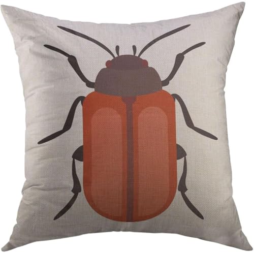 Fundas De Coj&iacute;n Black Antenna Bug Insect White Wildlife Animal Brown Aquatic Beatle Fundas De...