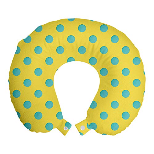 ABAKUHAUS Lunar Amarillo Coj&iacute;n de Viaje para Soporte de Cuello, Las transferencias, de Espuma con...