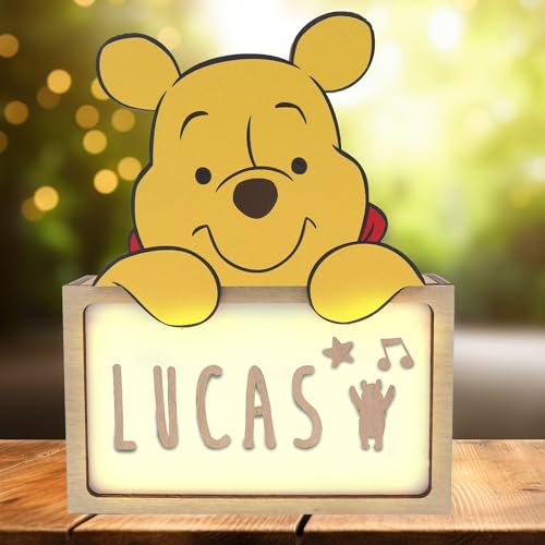 WONDEE Disney L&aacute;mpara Winnie the Pooh Personalizada Infantil y Beb&eacute; - Luz Nocturna Infantil...