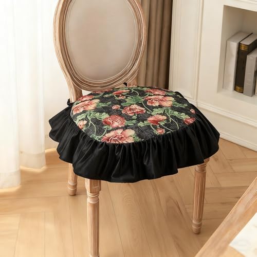 Cojines para silla, 2 unidades, dise&ntilde;o de volantes suaves y c&oacute;modos con lazos para sillas de...