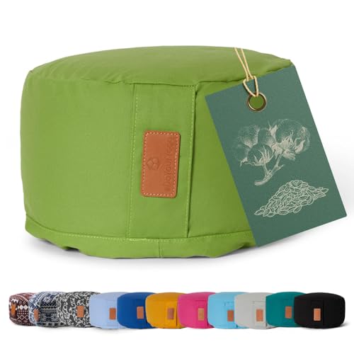 #DoYourYoga Yogabolster Vishnu Redondo con cáscaras de espelta orgánica - Cojín de meditación,...