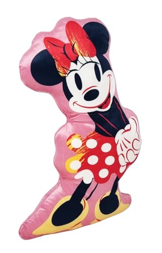 Disney Coj&iacute;n decorativo contorneado suave con forma de Minnie Mouse Mickey Mouse, 35 x 20 cm