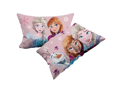 Frozen - Juego de 2 Fundas de Almohada de algodón, 2 Unidades, 100% algodón, 50 x 80 cm, Cierre de...