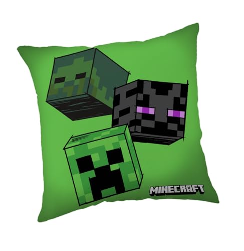 Jerry Fabrics Coj&iacute;n de Minecraft con dise&ntilde;o verde de The Mobs, almohada cuadrada oficial de 40 x...