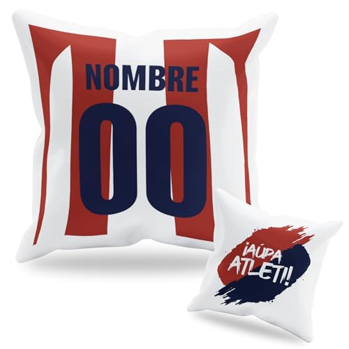 Coj&iacute;n Personalizado F&uacute;tbol - Dise&ntilde;o Doble Cara con Relleno Incluido - Regalo Original Aficionados...