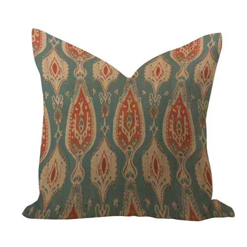 WSDESDEC C&oacute;modas fundas de almohada de 45,7 x 45,7 cm, dise&ntilde;o de calabaza, ikat, fundas de...