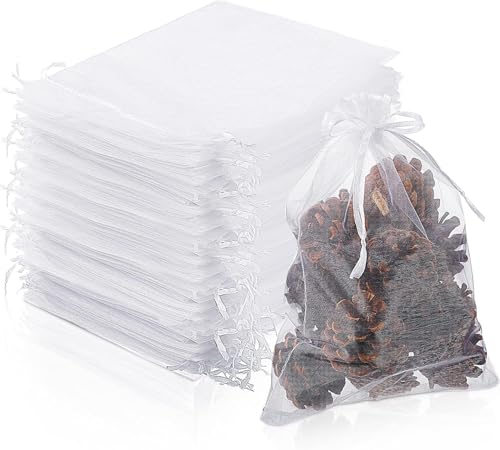 DAHI 20 bolsas de organza de 30 cm, 50 unidades, para rellenar, para joyas, bodas, bolsas de organza...