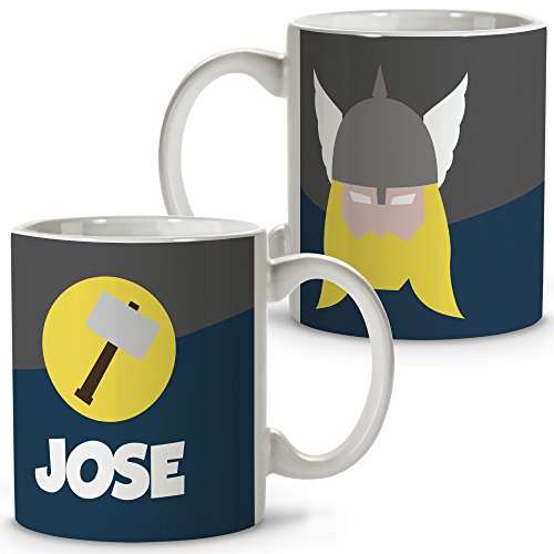 LolaPix Taza Superh&eacute;roes Personalizada con Nombre. Regalo Friki. Varios Dise&ntilde;os y Colores...