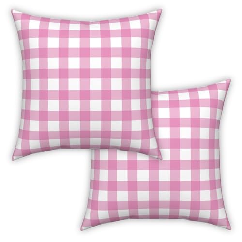 ggaimwf Fundas de Cojines Cuadro Vichy 40x40cm Cortijo Fundas de Cojines Comprobado Rosa Fundas de...
