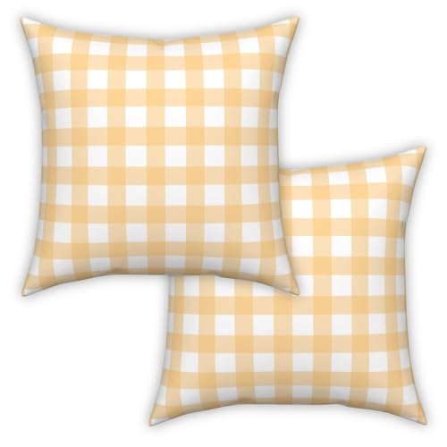 ggaimwf Fundas de Cojines Cuadro Vichy 40x40cm Naranja Casa de Campo Fundas de Cojines Fundas de...