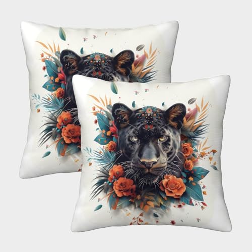 Pantera Negra Fundas Cojines Antial&eacute;rgicas 2 Piezas Funda De Almohada Poli&eacute;ster Cuadradas para...